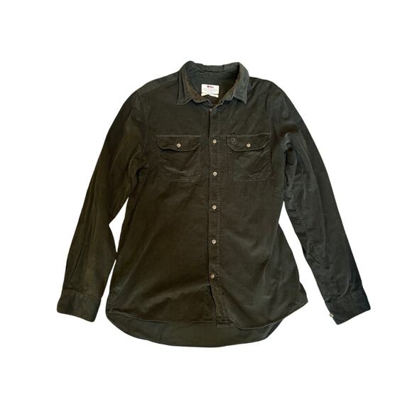 Fjällräven Men’s Corduroy Shirt  Olive Green (L) Regular Fit – Made in Portugal - Picture 1 of 7